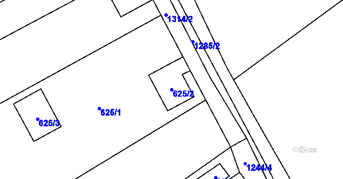 Parcela st. 625/2 v KÚ Brodek u Přerova, Katastrální mapa
