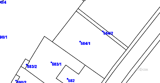 Parcela st. 584/1 v KÚ Brodek u Přerova, Katastrální mapa