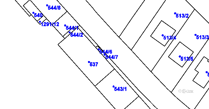Parcela st. 544/7 v KÚ Brodek u Přerova, Katastrální mapa