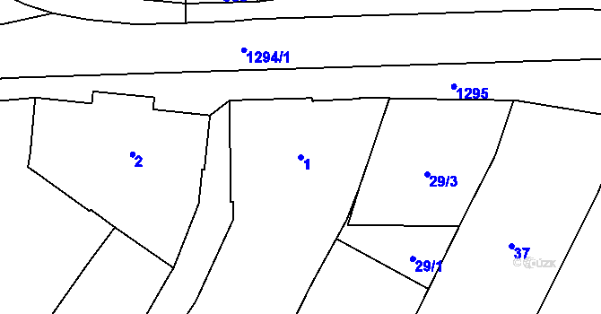 Parcela st. 1 v KÚ Brodek u Přerova, Katastrální mapa