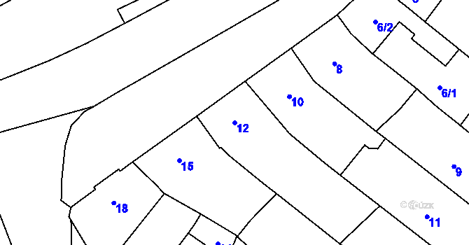 Parcela st. 12 v KÚ Brodek u Přerova, Katastrální mapa