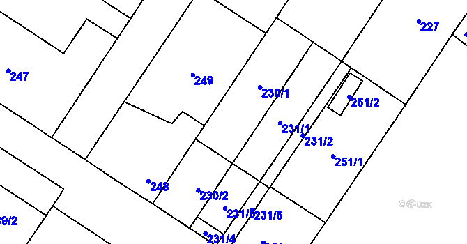 Parcela st. 230 v KÚ Brodek u Přerova, Katastrální mapa