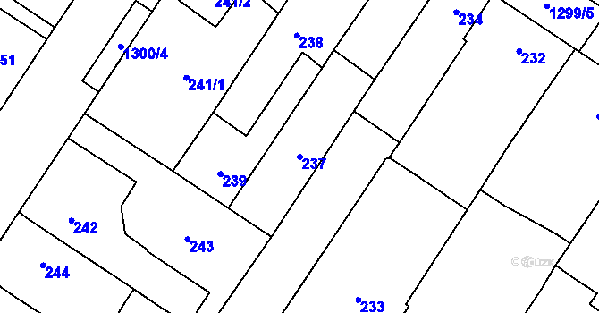 Parcela st. 237 v KÚ Brodek u Přerova, Katastrální mapa