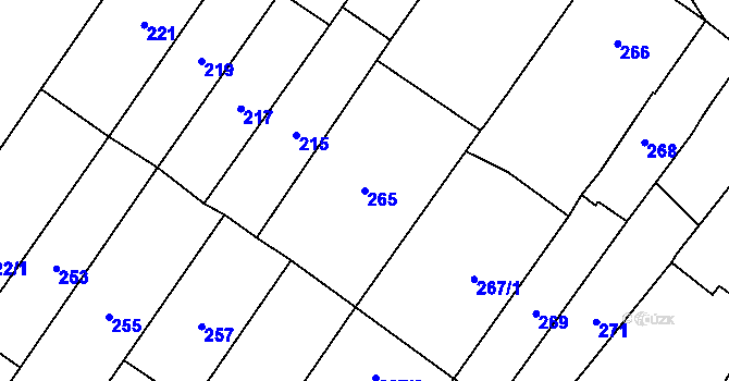 Parcela st. 265 v KÚ Brodek u Přerova, Katastrální mapa