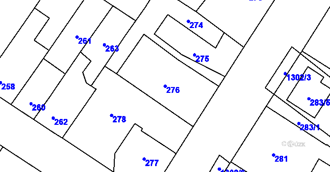 Parcela st. 276 v KÚ Brodek u Přerova, Katastrální mapa