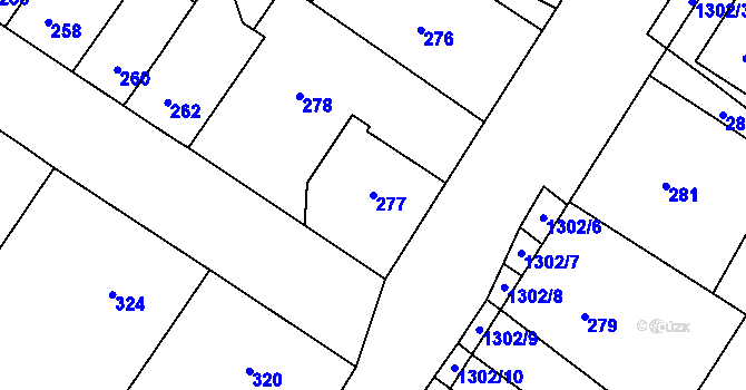 Parcela st. 277 v KÚ Brodek u Přerova, Katastrální mapa