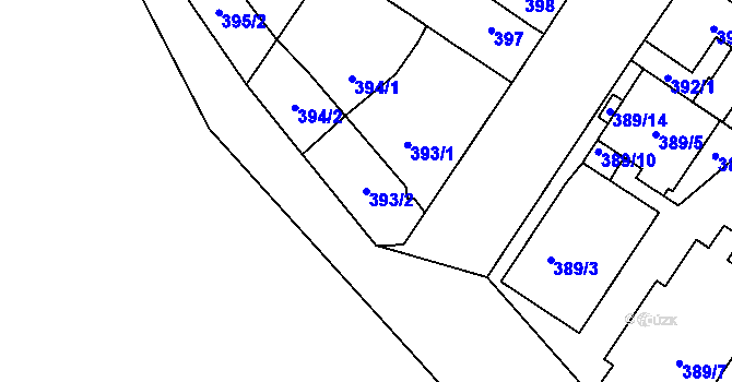 Parcela st. 393/2 v KÚ Brodek u Přerova, Katastrální mapa
