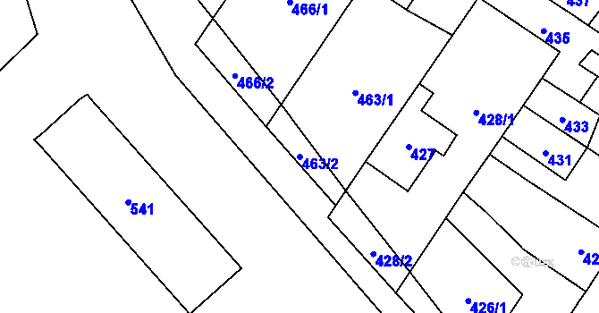 Parcela st. 463/2 v KÚ Brodek u Přerova, Katastrální mapa