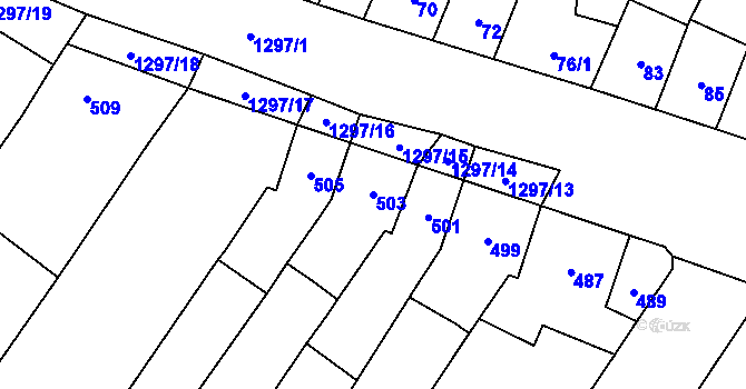 Parcela st. 503 v KÚ Brodek u Přerova, Katastrální mapa
