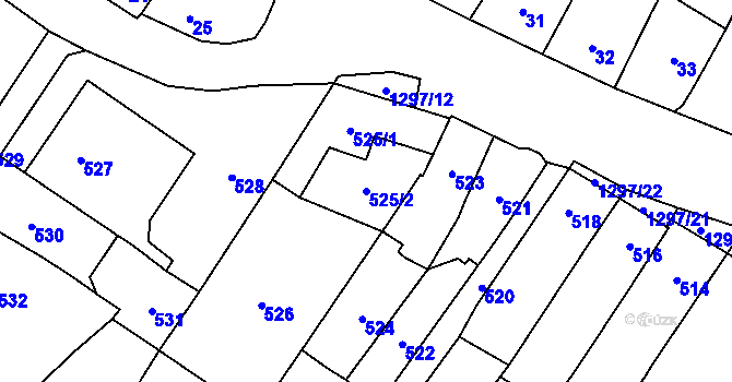 Parcela st. 525/2 v KÚ Brodek u Přerova, Katastrální mapa