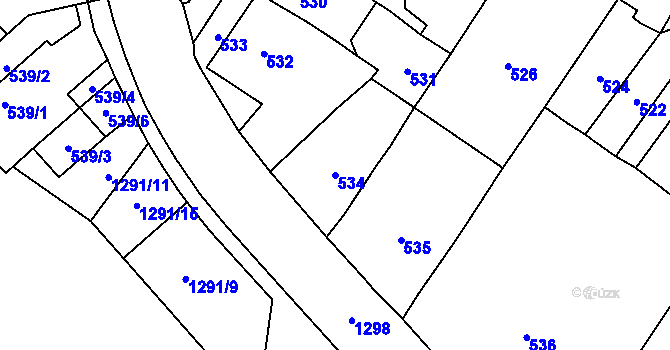 Parcela st. 534 v KÚ Brodek u Přerova, Katastrální mapa