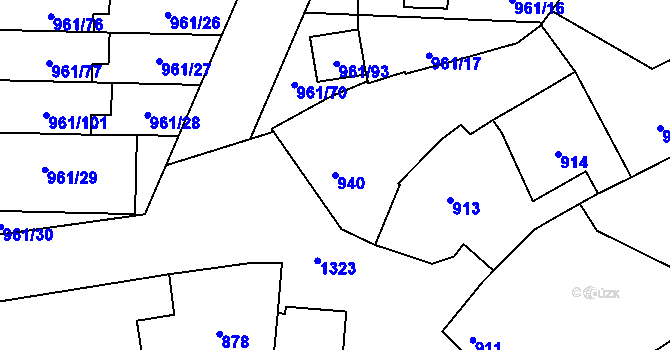 Parcela st. 940 v KÚ Brodek u Přerova, Katastrální mapa