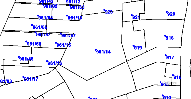 Parcela st. 961/14 v KÚ Brodek u Přerova, Katastrální mapa