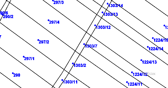 Parcela st. 1303/7 v KÚ Brodek u Přerova, Katastrální mapa