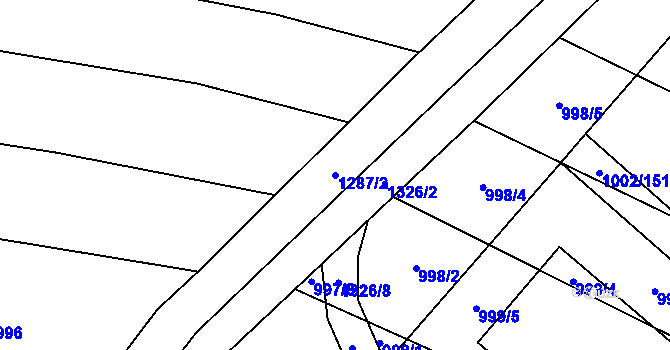 Parcela st. 1287/2 v KÚ Brodek u Přerova, Katastrální mapa
