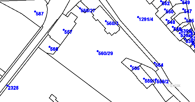 Parcela st. 560/29 v KÚ Brodek u Přerova, Katastrální mapa