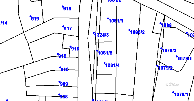 Parcela st. 1081/5 v KÚ Brodek u Přerova, Katastrální mapa