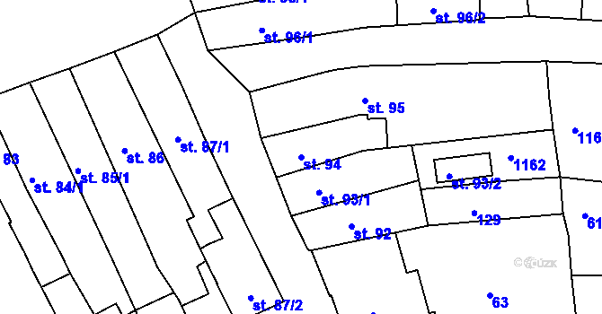 Parcela st. 94 v KÚ Broumov, Katastrální mapa