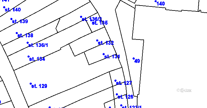 Parcela st. 131 v KÚ Broumov, Katastrální mapa
