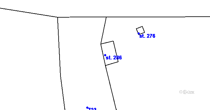 Parcela st. 286 v KÚ Broumov, Katastrální mapa