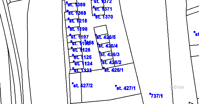 Parcela st. 426/3 v KÚ Broumov, Katastrální mapa
