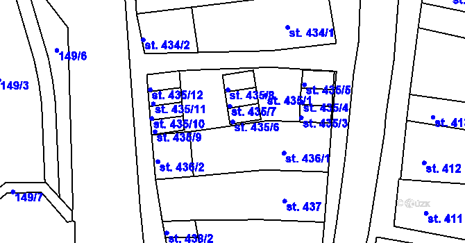 Parcela st. 435/6 v KÚ Broumov, Katastrální mapa