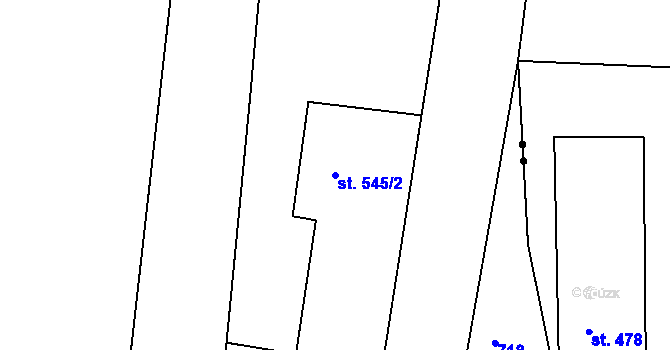 Parcela st. 545/2 v KÚ Broumov, Katastrální mapa
