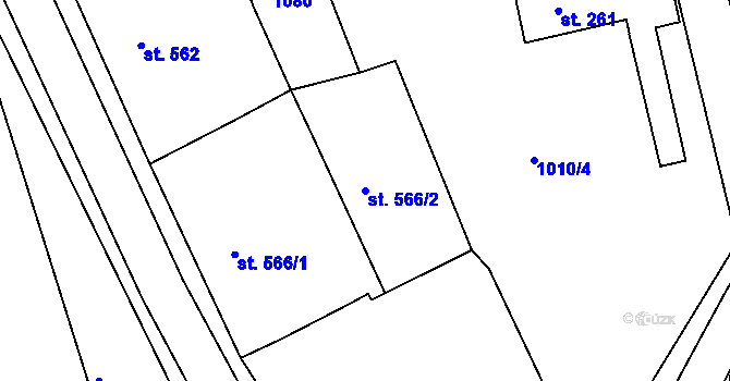 Parcela st. 566/2 v KÚ Broumov, Katastrální mapa