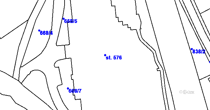 Parcela st. 576 v KÚ Broumov, Katastrální mapa