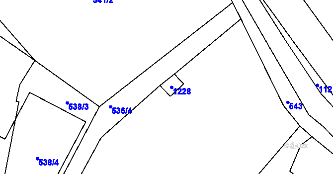 Parcela st. 646 v KÚ Broumov, Katastrální mapa