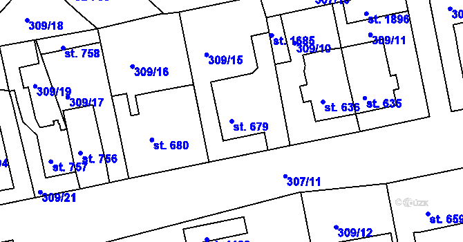 Parcela st. 679 v KÚ Broumov, Katastrální mapa