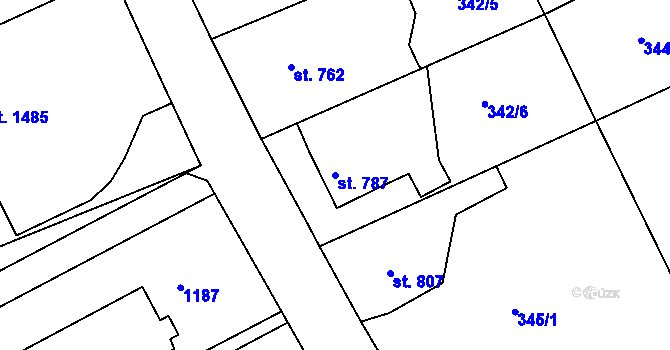 Parcela st. 787 v KÚ Broumov, Katastrální mapa