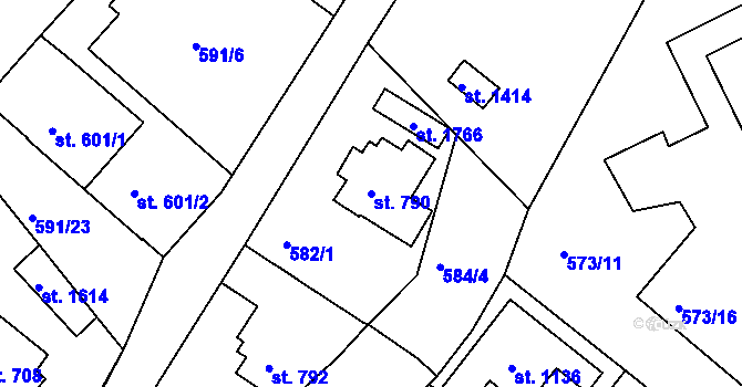 Parcela st. 790 v KÚ Broumov, Katastrální mapa