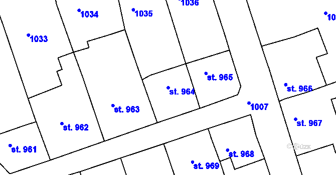 Parcela st. 964 v KÚ Broumov, Katastrální mapa