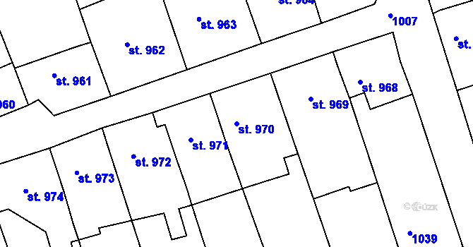 Parcela st. 970 v KÚ Broumov, Katastrální mapa