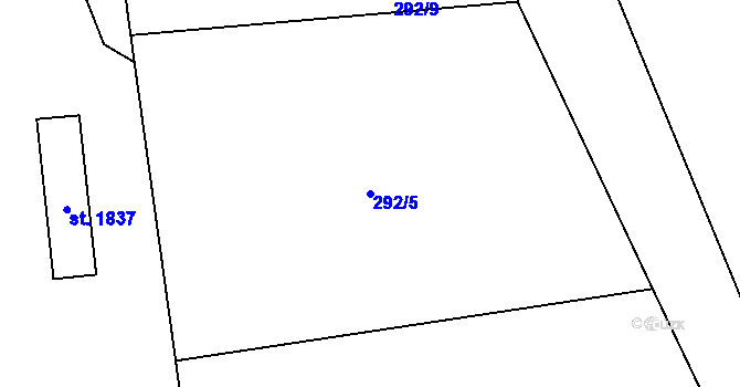 Parcela st. 292/5 v KÚ Broumov, Katastrální mapa