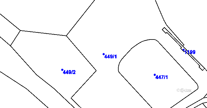 Parcela st. 449/1 v KÚ Broumov, Katastrální mapa