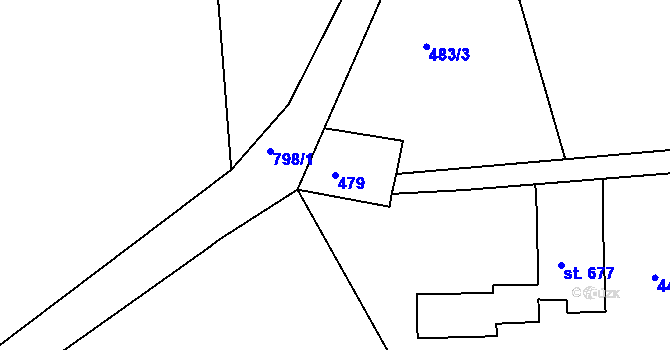 Parcela st. 479 v KÚ Broumov, Katastrální mapa