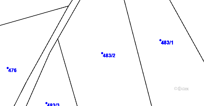 Parcela st. 483/2 v KÚ Broumov, Katastrální mapa