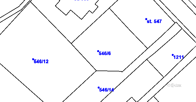 Parcela st. 546/6 v KÚ Broumov, Katastrální mapa