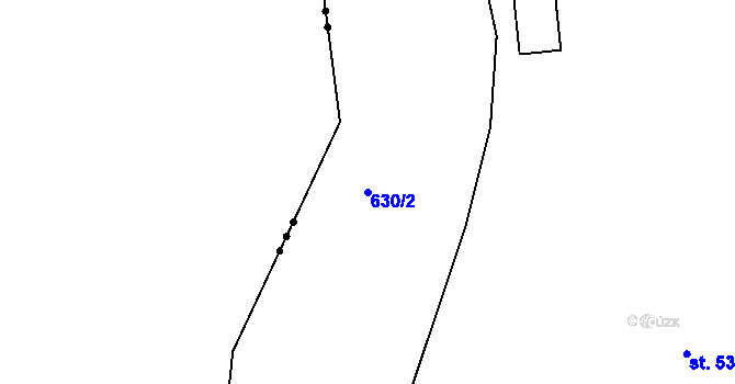 Parcela st. 630/2 v KÚ Broumov, Katastrální mapa