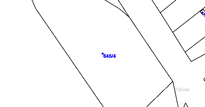 Parcela st. 645/4 v KÚ Broumov, Katastrální mapa