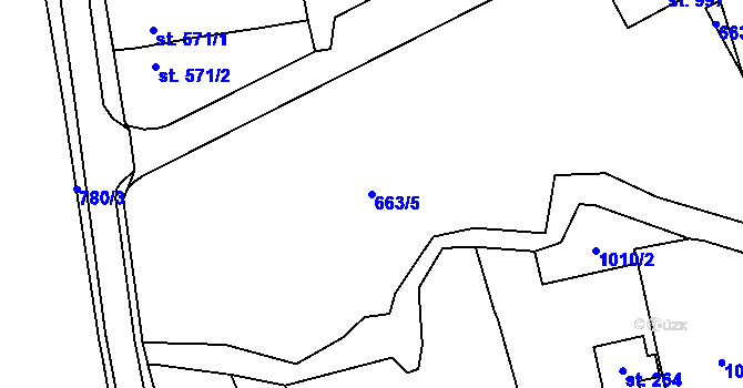 Parcela st. 663/5 v KÚ Broumov, Katastrální mapa