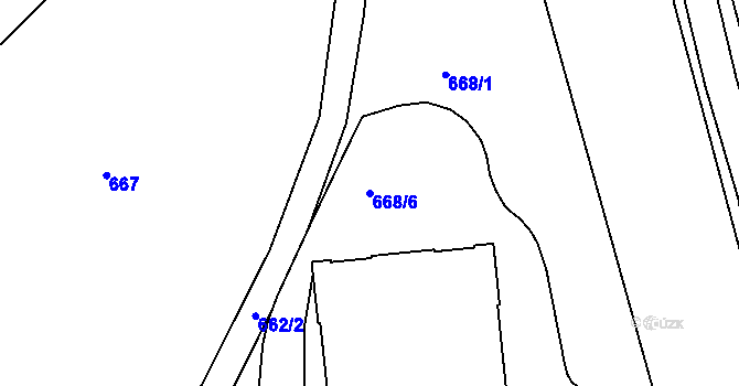 Parcela st. 668/6 v KÚ Broumov, Katastrální mapa