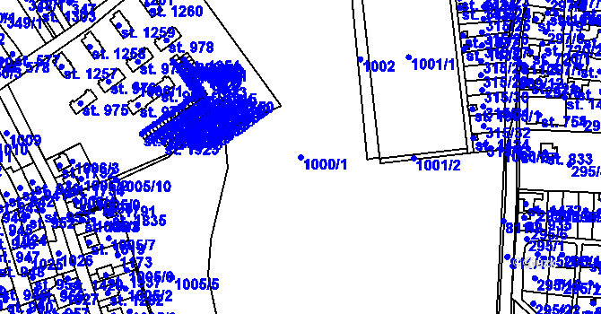 Parcela st. 1000/1 v KÚ Broumov, Katastrální mapa
