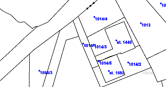 Parcela st. 1014/1 v KÚ Broumov, Katastrální mapa