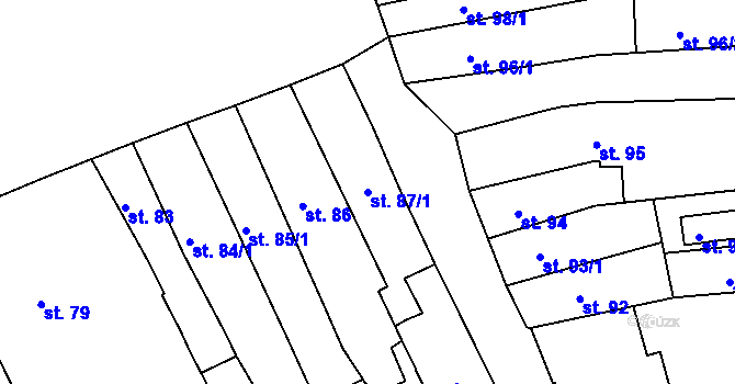 Parcela st. 87/1 v KÚ Broumov, Katastrální mapa