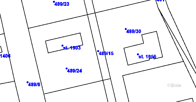 Parcela st. 489/15 v KÚ Broumov, Katastrální mapa