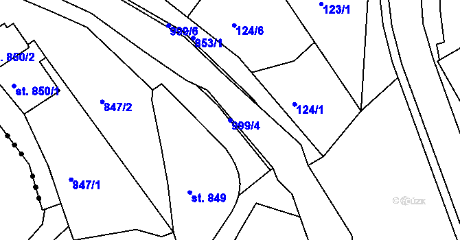 Parcela st. 999/4 v KÚ Broumov, Katastrální mapa