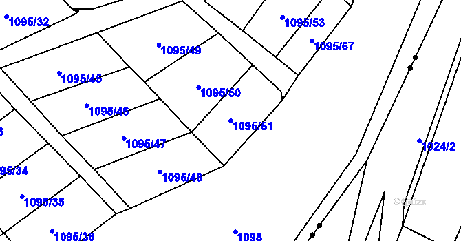 Parcela st. 1095/51 v KÚ Broumov, Katastrální mapa
